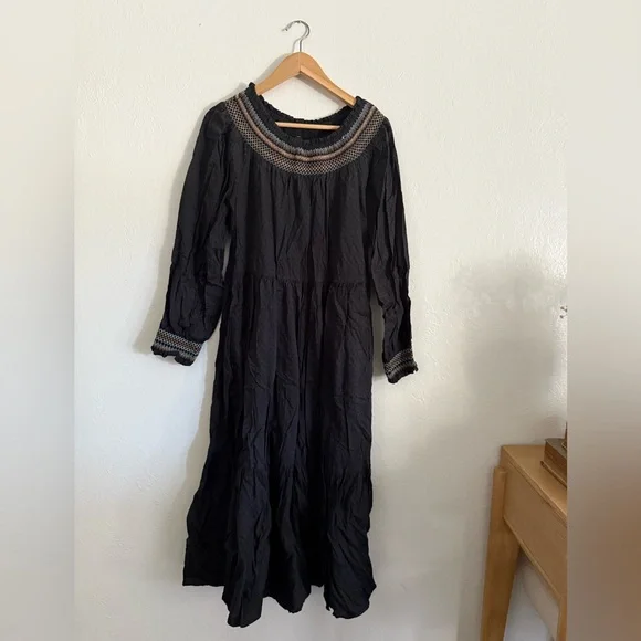 Universal Thread grey Long Sleeve Dress with Brown Accents - Picture 2 of 5